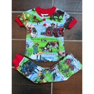 Vintage Lake Hatley Farm Print Pajamas 12M Two-Piece Set Canada